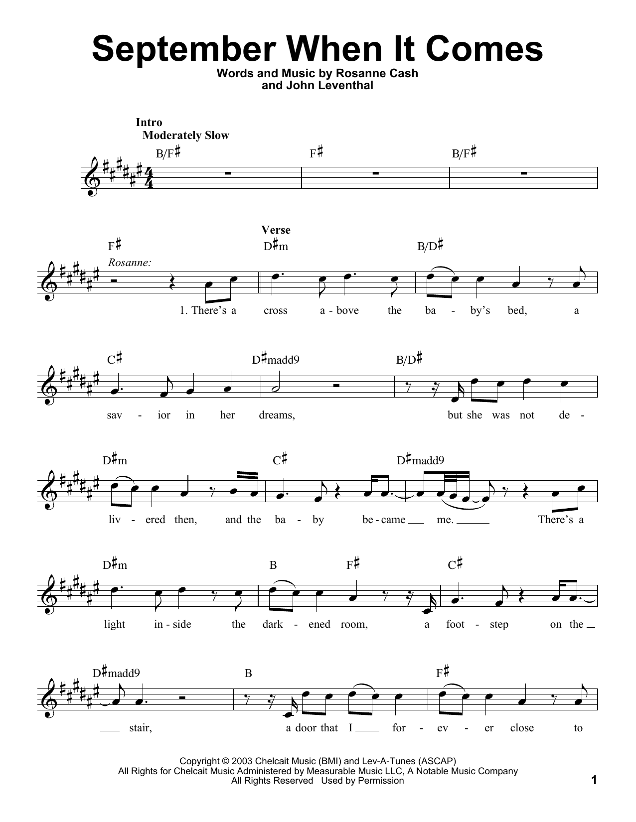 Download Johnny Cash September When It Comes Sheet Music and learn how to play Voice PDF digital score in minutes