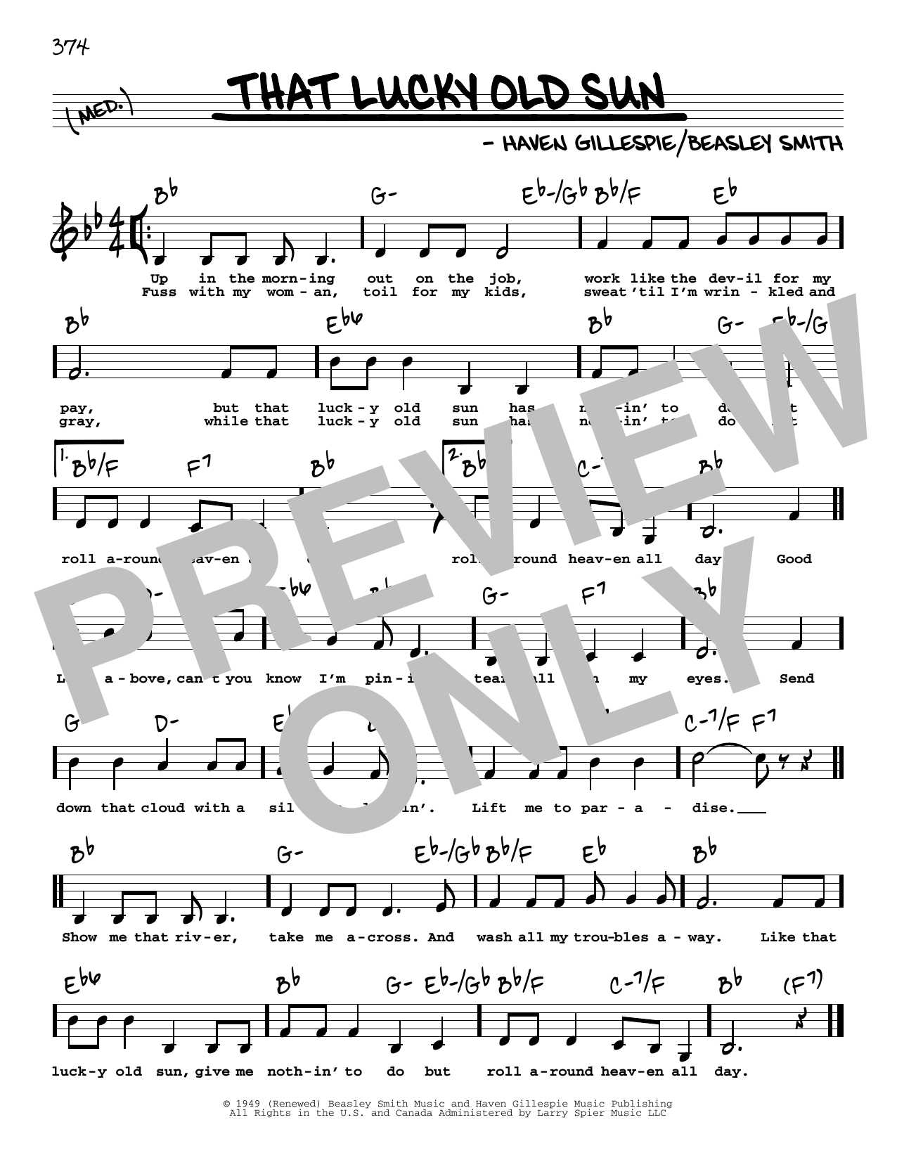 Download Johnny Cash That Lucky Old Sun (Low Voice) Sheet Music and learn how to play Real Book – Melody, Lyrics & Chords PDF digital score in minutes