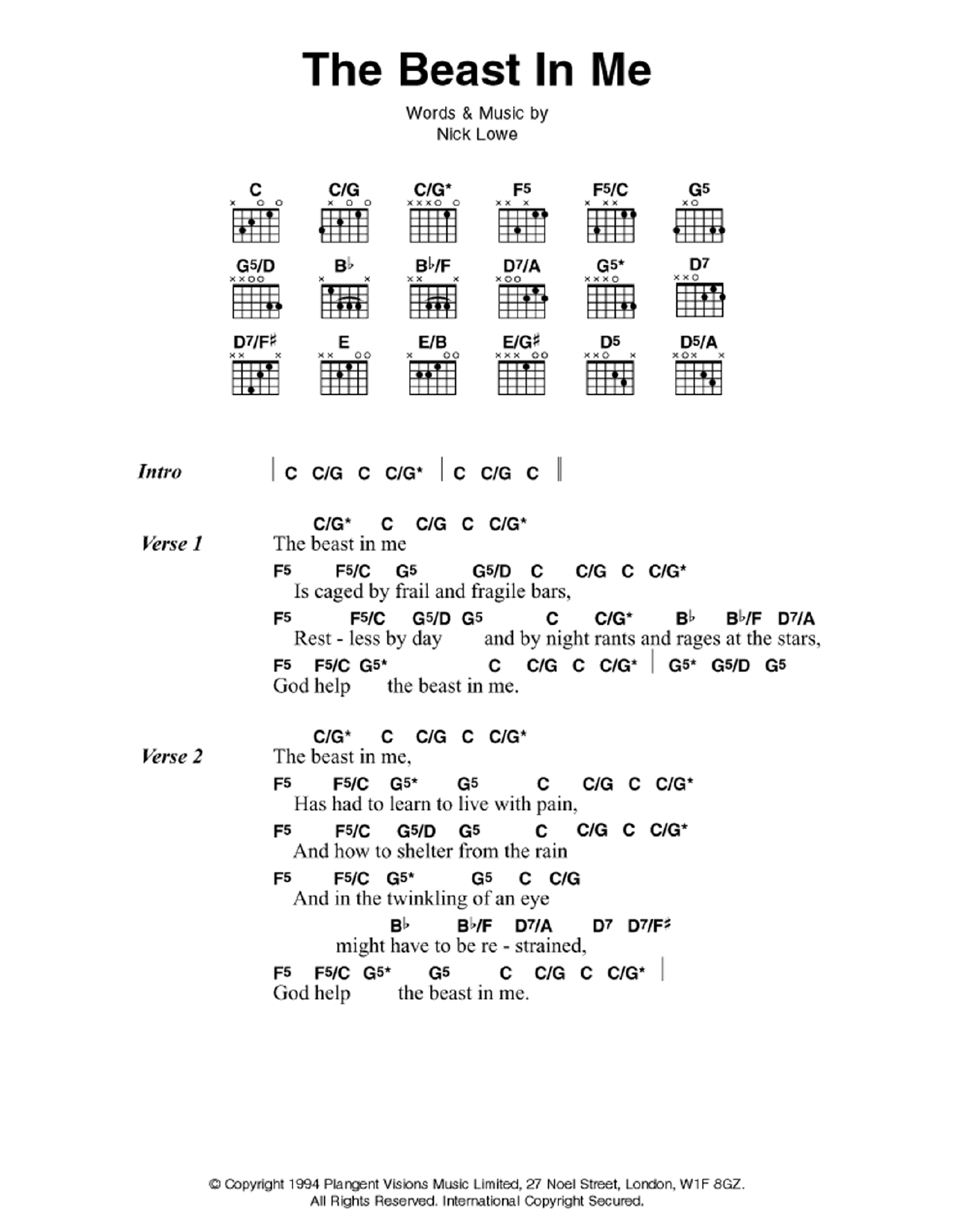 Download Johnny Cash The Beast In Me Sheet Music and learn how to play Lyrics & Chords PDF digital score in minutes