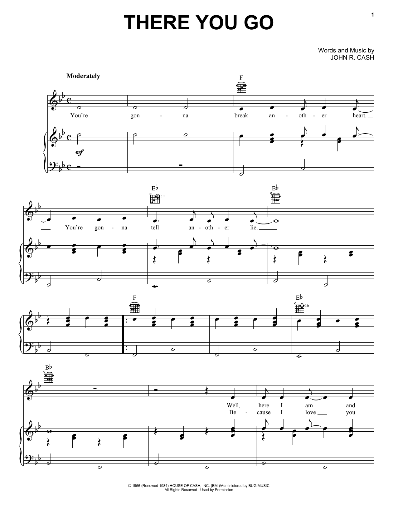 Download Johnny Cash There You Go Sheet Music and learn how to play Guitar Tab PDF digital score in minutes