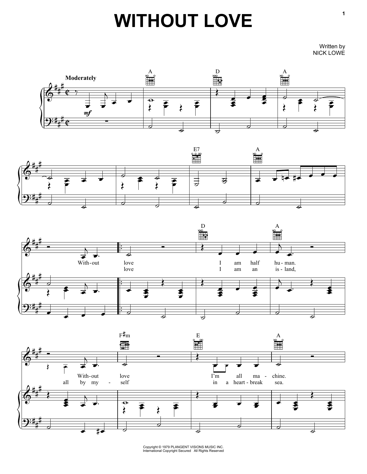 Download Johnny Cash Without Love Sheet Music and learn how to play Piano, Vocal & Guitar (Right-Hand Melody) PDF digital score in minutes