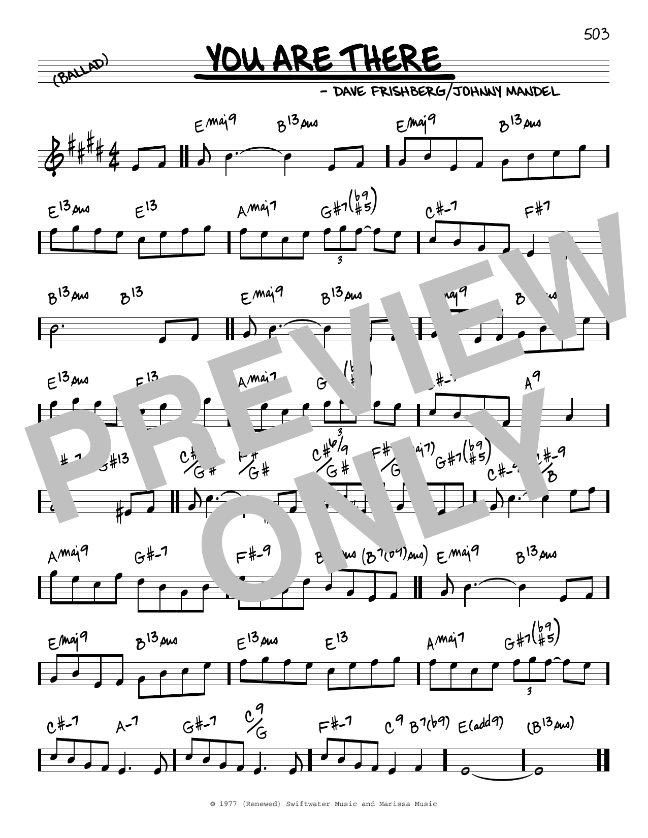 Download Johnny Mandel and Dave Frishberg You Are There Sheet Music and learn how to play Real Book – Melody & Chords PDF digital score in minutes