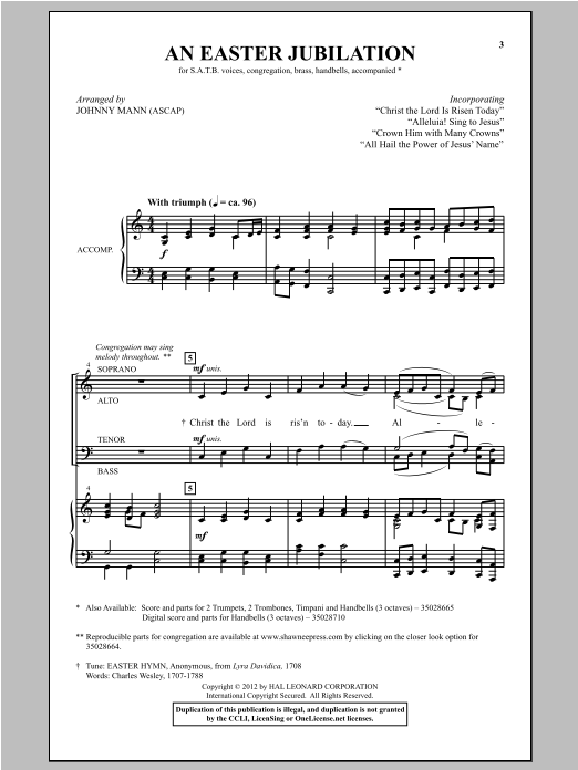 Download Johnny Mann All Hail The Power Of Jesus' Name Sheet Music and learn how to play SATB PDF digital score in minutes