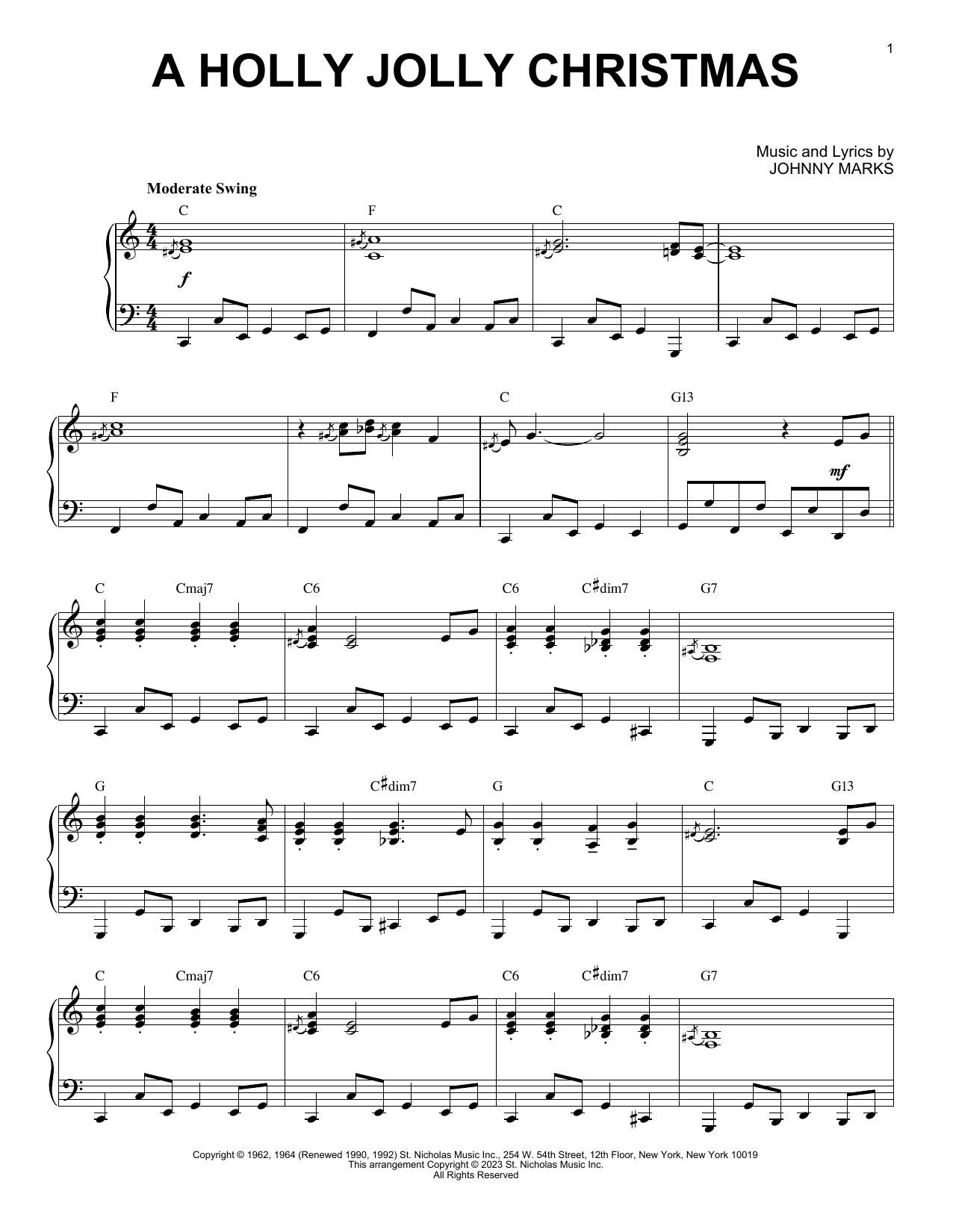 Download Johnny Marks A Holly Jolly Christmas [Boogie Woogie version] (arr. Brent Edstrom) Sheet Music and learn how to play Piano Solo PDF digital score in minutes