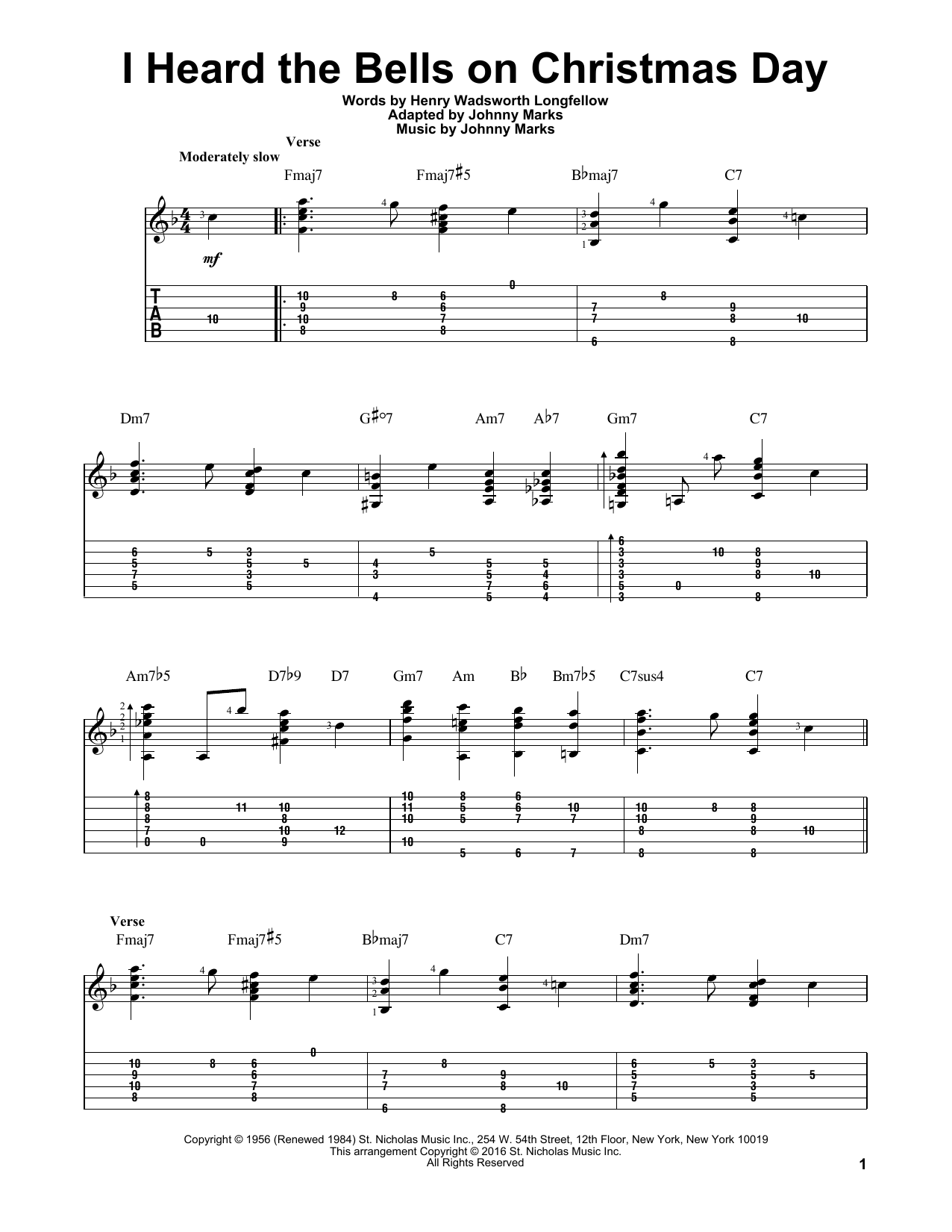 Download Johnny Marks I Heard The Bells On Christmas Day Sheet Music and learn how to play Trumpet PDF digital score in minutes