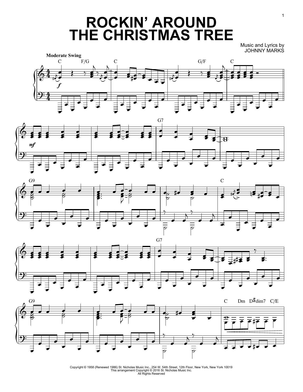 Download Johnny Marks Rockin' Around The Christmas Tree Sheet Music and learn how to play Piano PDF digital score in minutes