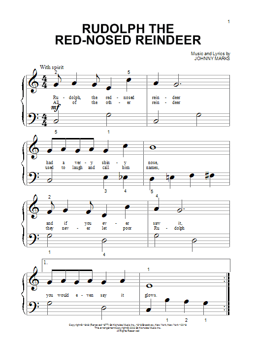 Download Johnny Marks Rudolph The Red-Nosed Reindeer Sheet Music and learn how to play Guitar Lead Sheet PDF digital score in minutes