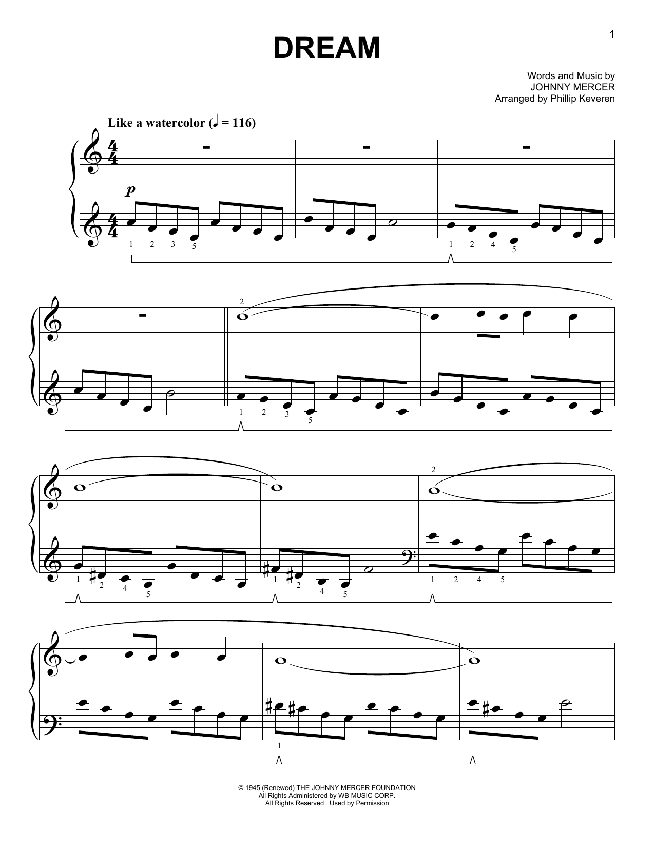 Download Phillip Keveren Dream Sheet Music and learn how to play Easy Piano PDF digital score in minutes
