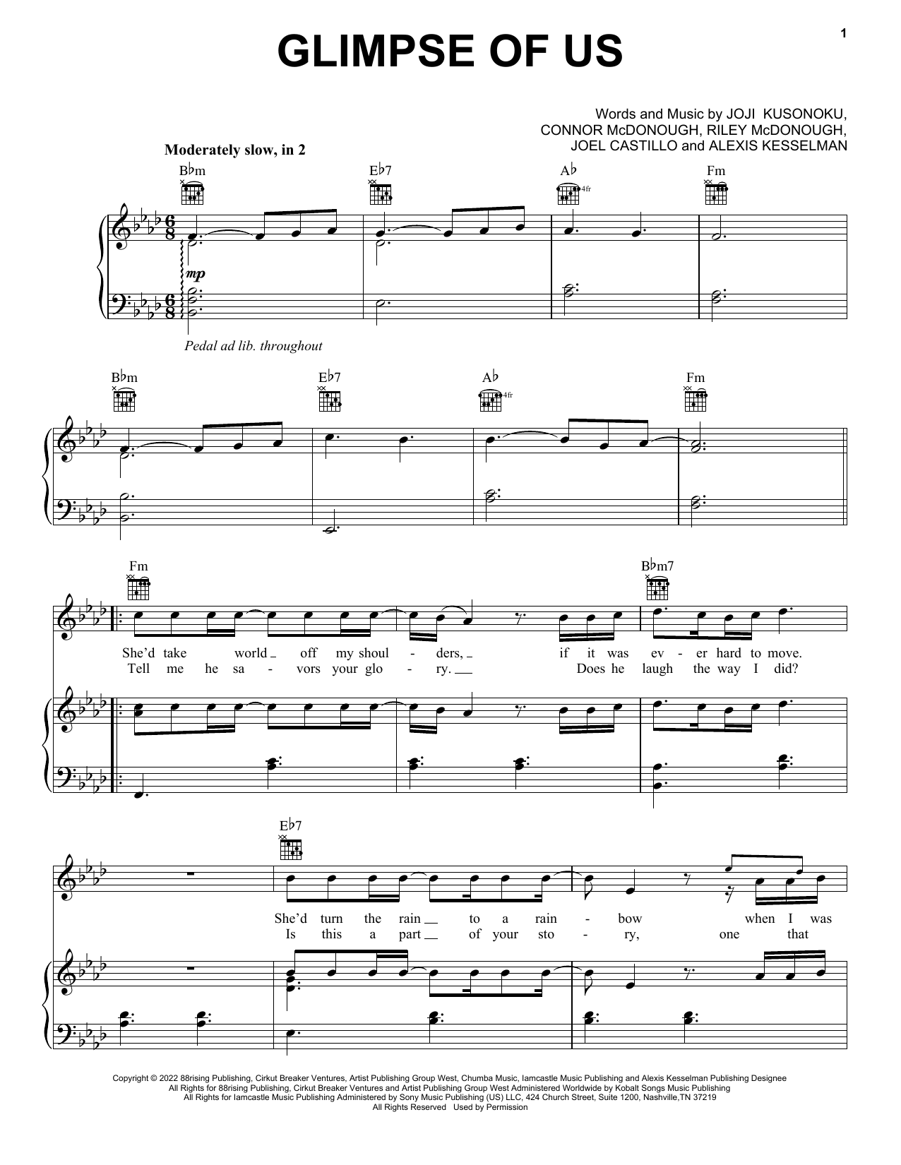 Download Joji Sheet Music and learn how to play Piano, Vocal & Guitar Chords (Right-Hand Melody) PDF score in minutes