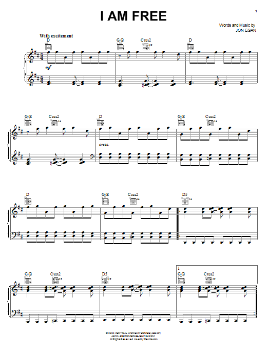Download Newsboys I Am Free Sheet Music and learn how to play Easy Guitar Tab PDF digital score in minutes