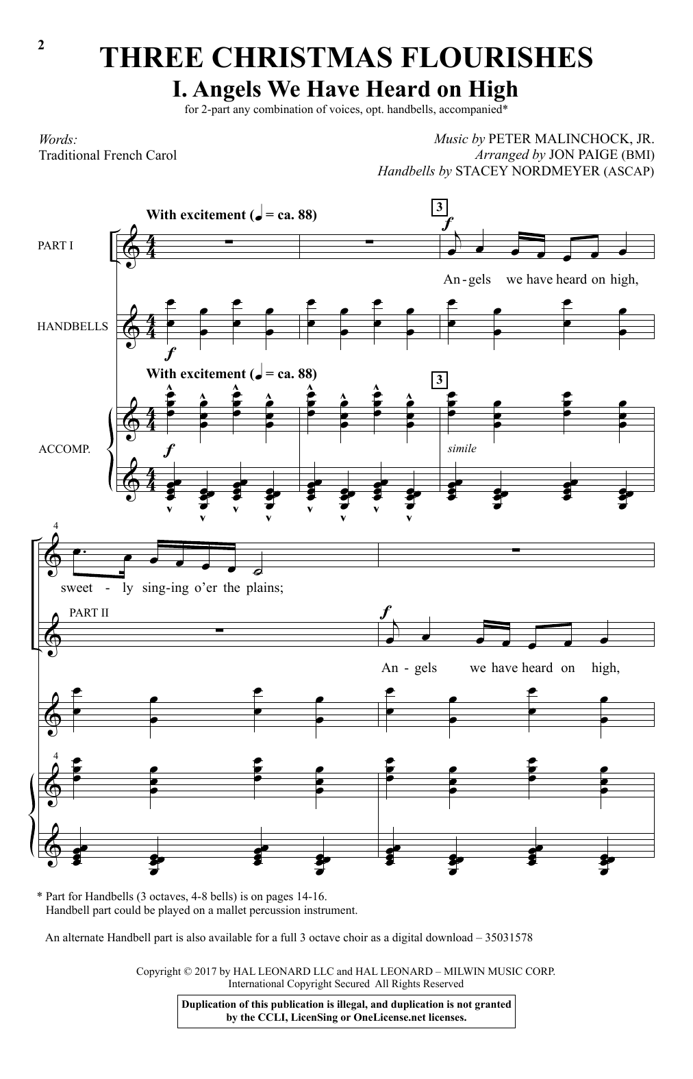 Download Jon Paige Angels We Have Heard On High Sheet Music and learn how to play 2-Part Choir PDF digital score in minutes