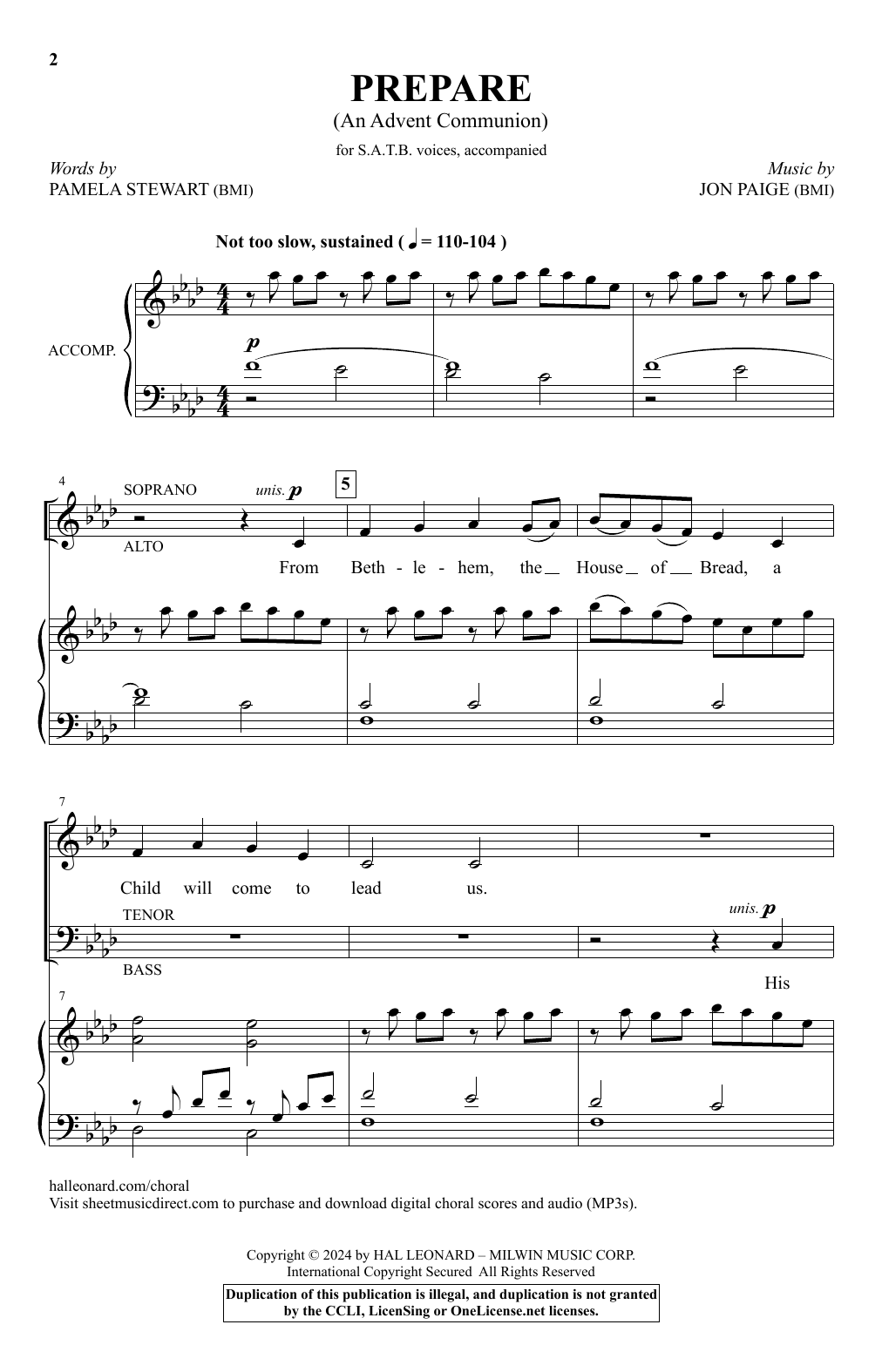 Download Jon Paige Prepare (An Advent Communion) Sheet Music and learn how to play SATB Choir PDF digital score in minutes