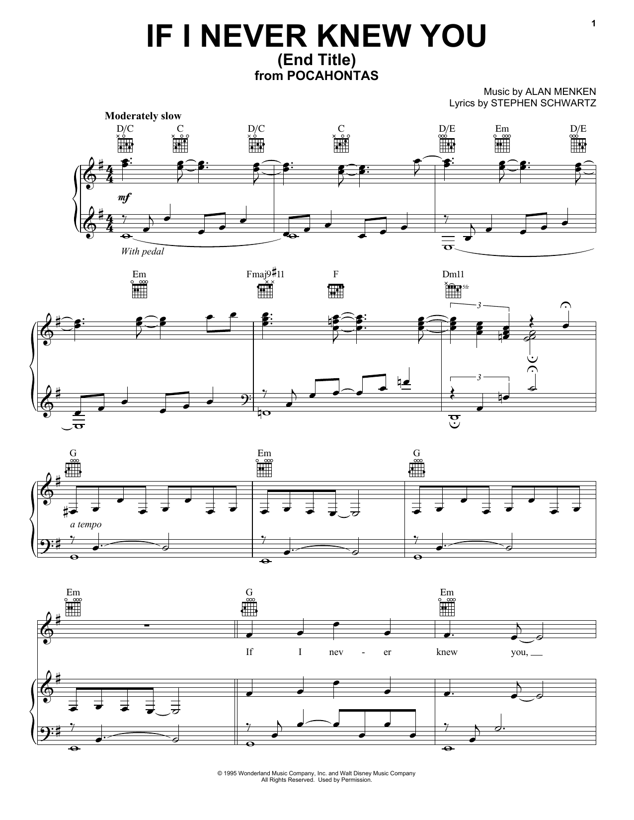 Download Jon Secada and Shanice If I Never Knew You (Love Theme from Pocahontas) Sheet Music and learn how to play Flute PDF digital score in minutes