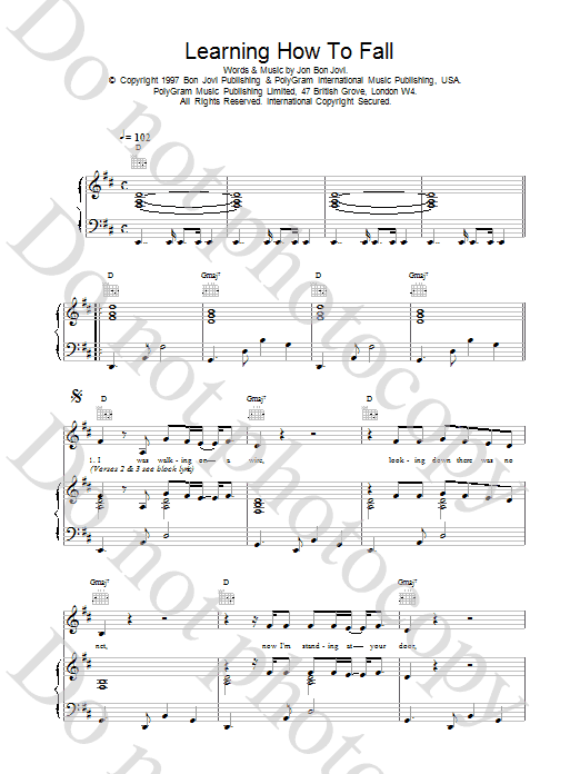 Download Jon Bon Jovi Sheet Music and learn how to play Piano, Vocal & Guitar (Right-Hand Melody) PDF score in minutes