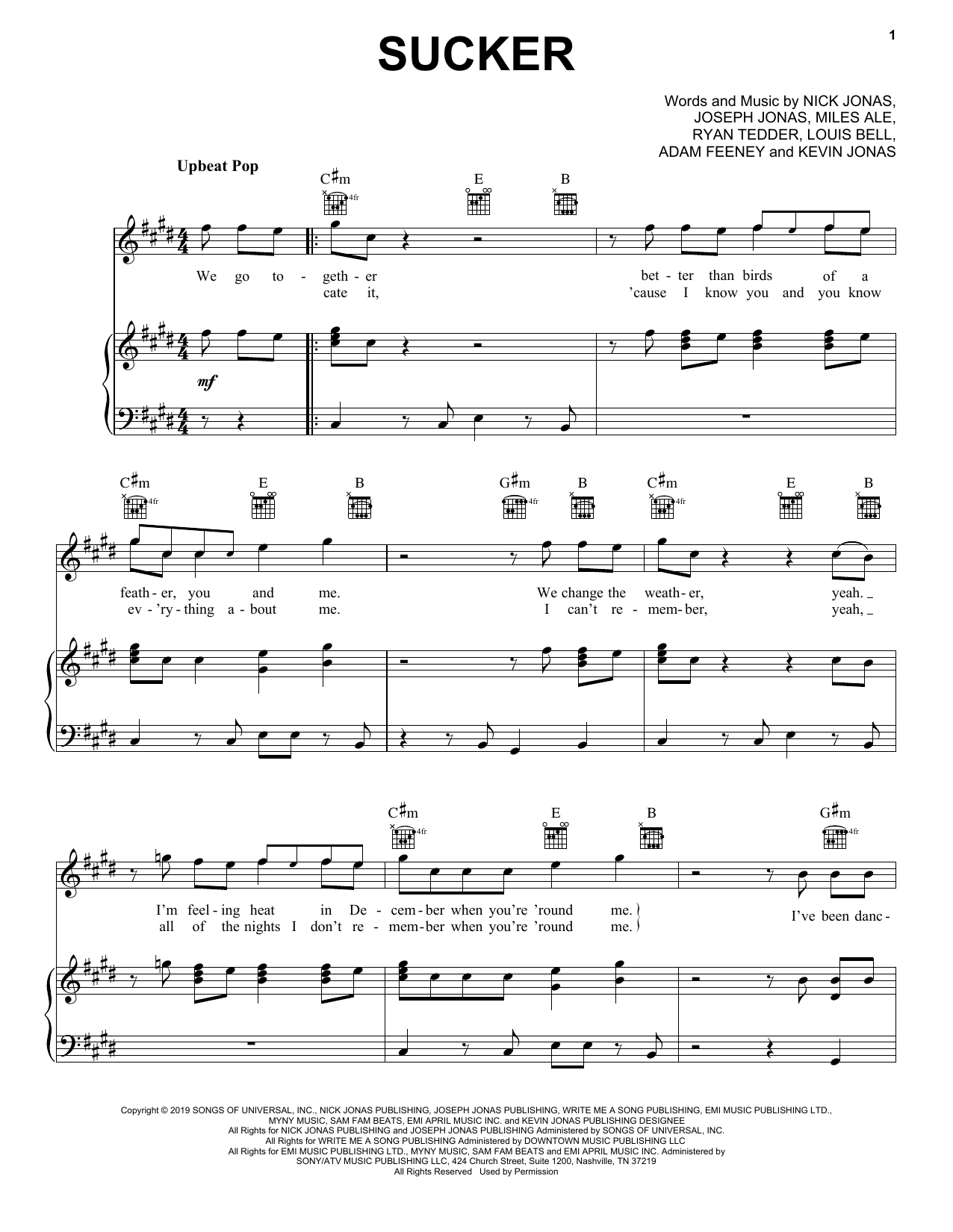 Download Jonas Brothers Sucker Sheet Music and learn how to play French Horn Solo PDF digital score in minutes