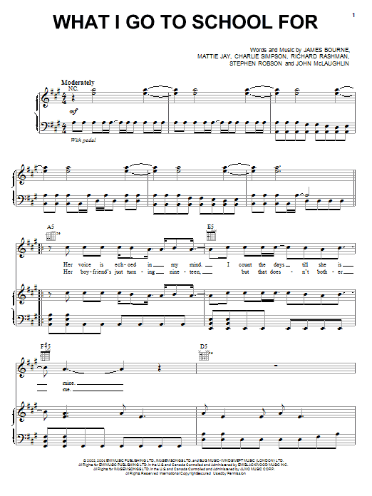 Download Jonas Brothers What I Go To School For Sheet Music and learn how to play Piano, Vocal & Guitar (Right-Hand Melody) PDF digital score in minutes