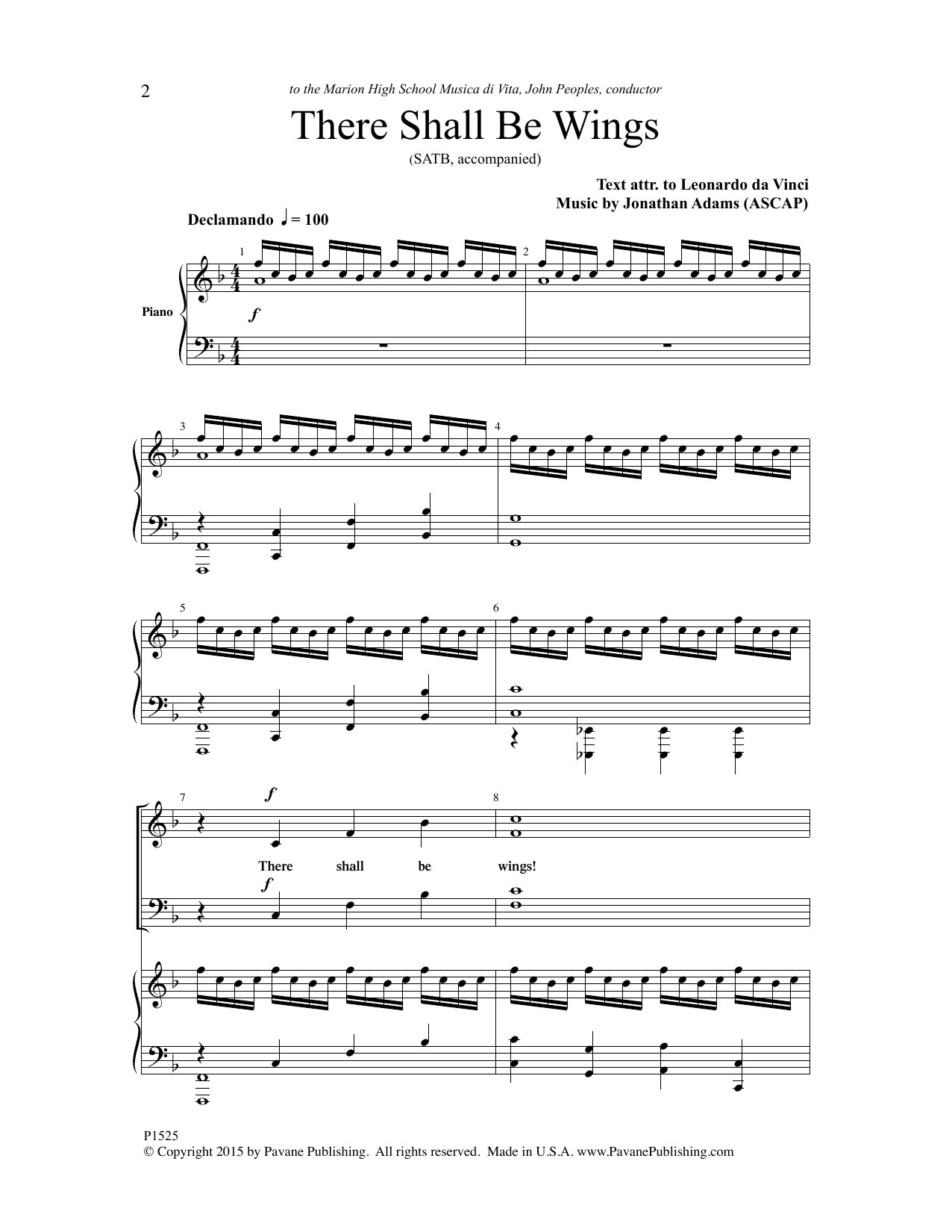 Download Jonathan Adams There Shall Be Wings Sheet Music and learn how to play SATB Choir PDF digital score in minutes