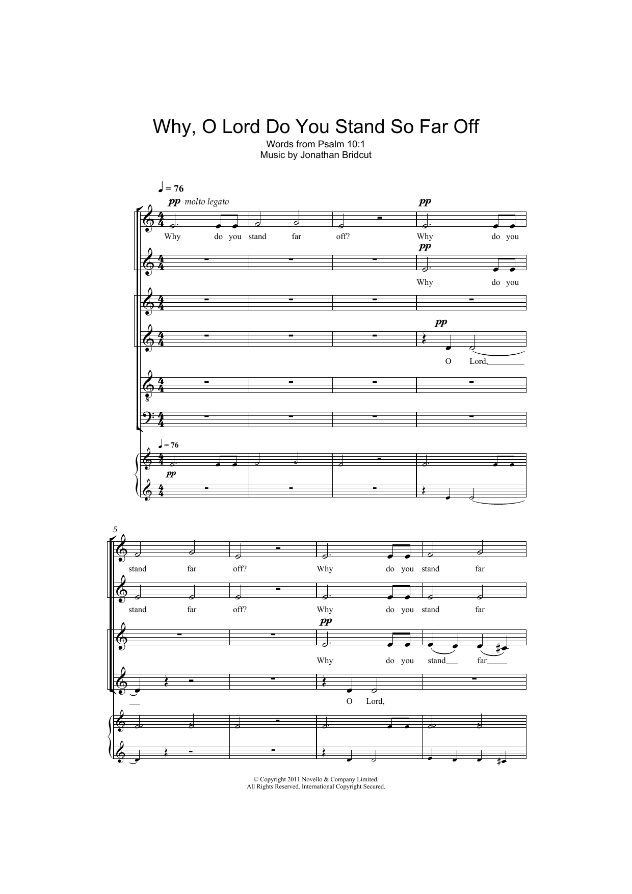 Download Jonathan Bridcut Why, O Lord Do You Stand So Far Off Sheet Music and learn how to play SATB Choir PDF digital score in minutes