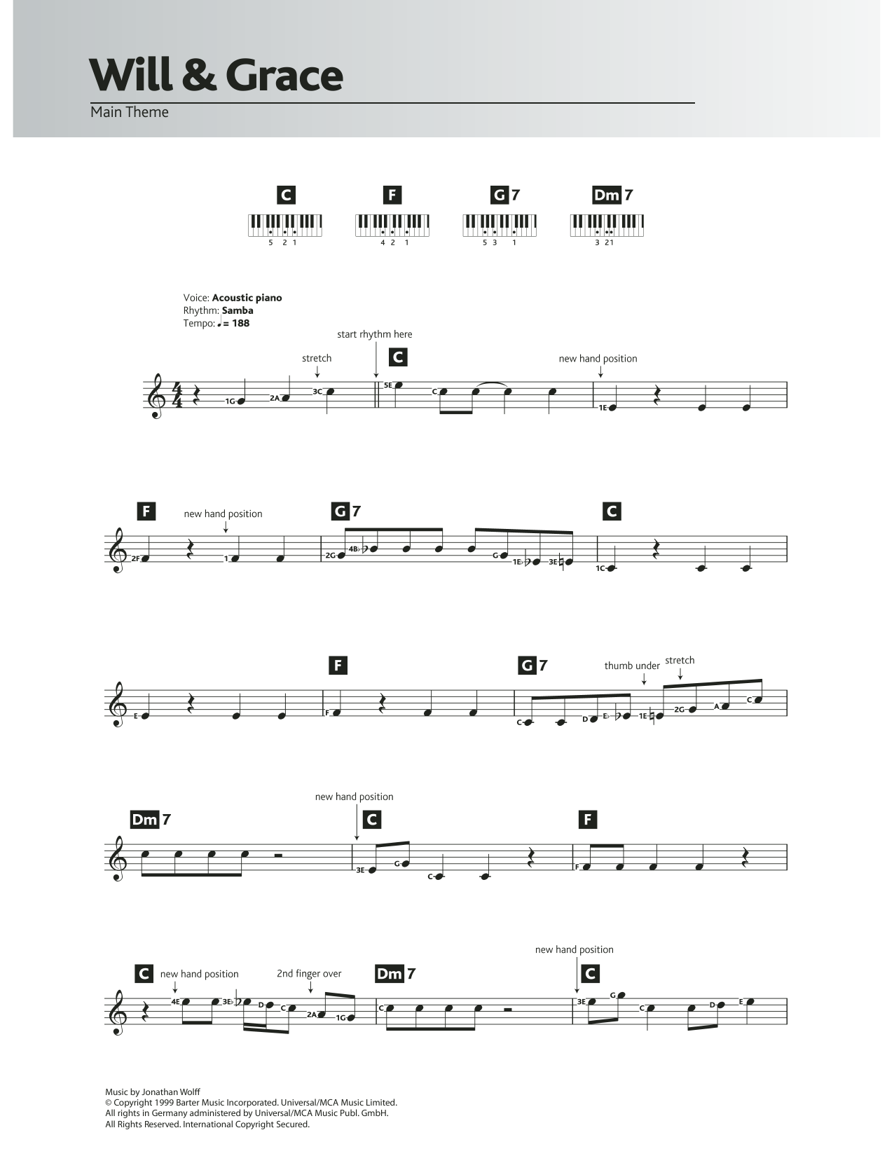Download Jonathan Wolff Will And Grace Sheet Music and learn how to play Keyboard PDF digital score in minutes