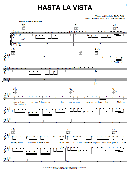 Download Jordan Francis Hasta La Vista Sheet Music and learn how to play Easy Piano PDF digital score in minutes