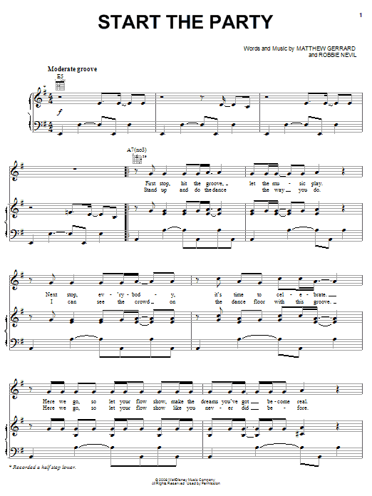 Download Jordan Francis Start The Party Sheet Music and learn how to play Piano, Vocal & Guitar (Right-Hand Melody) PDF digital score in minutes