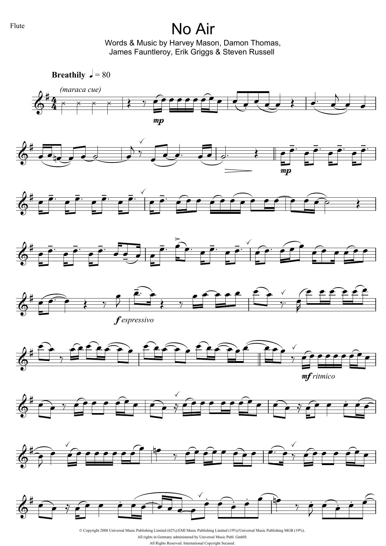 Download Jordin Sparks No Air Sheet Music and learn how to play Clarinet PDF digital score in minutes