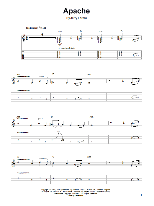 Download Jorgen Ingmann Apache Sheet Music and learn how to play Guitar Tab PDF digital score in minutes