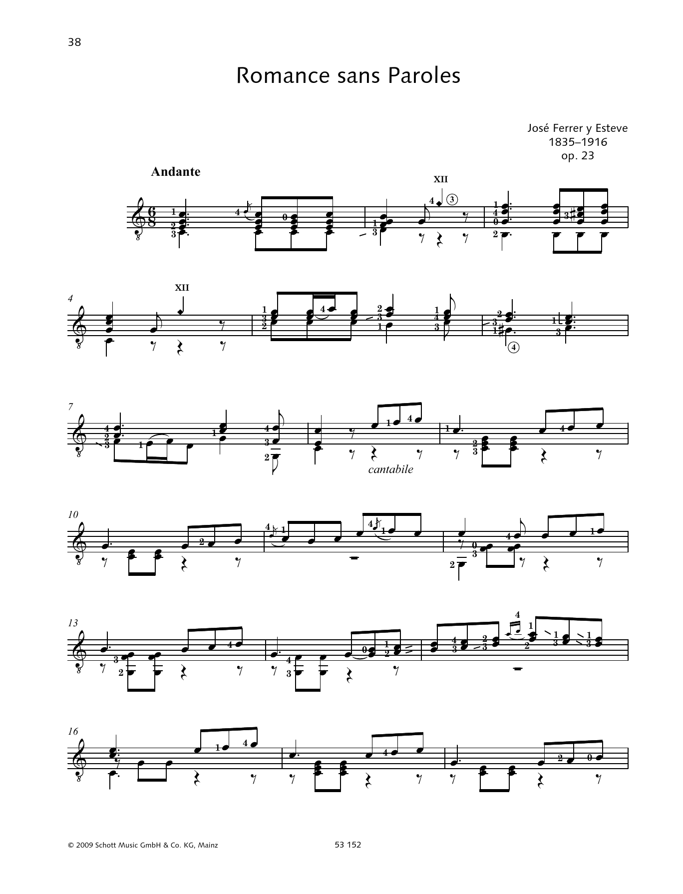 Download Jose Ferrer Romance sans Paroles Sheet Music and learn how to play Solo Guitar PDF digital score in minutes