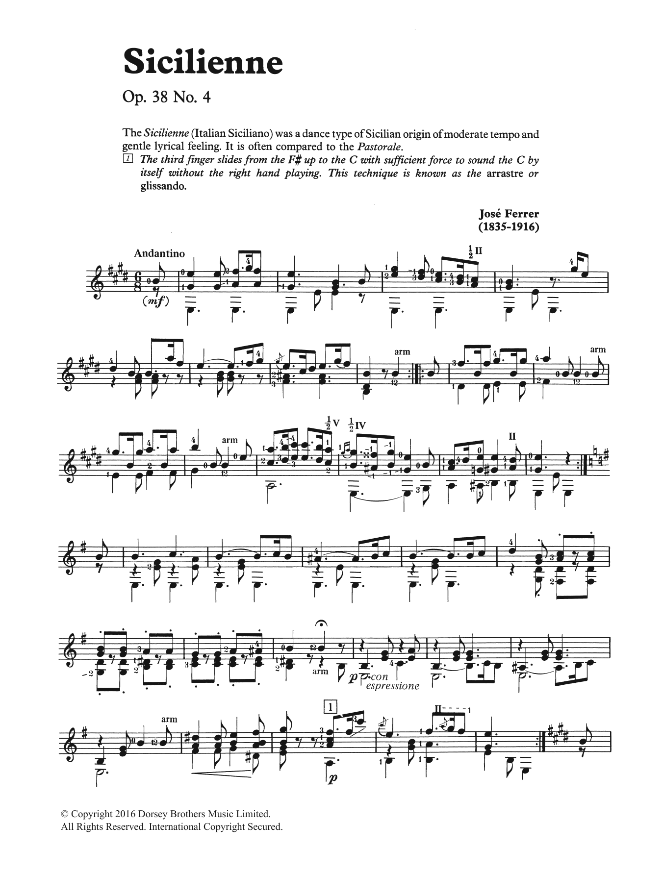 Download José Ferrer Sicilienne Sheet Music and learn how to play Guitar PDF digital score in minutes
