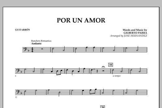 Download Jose Hernandez Por Un Amor - Guitarron Sheet Music and learn how to play Concert Band PDF digital score in minutes
