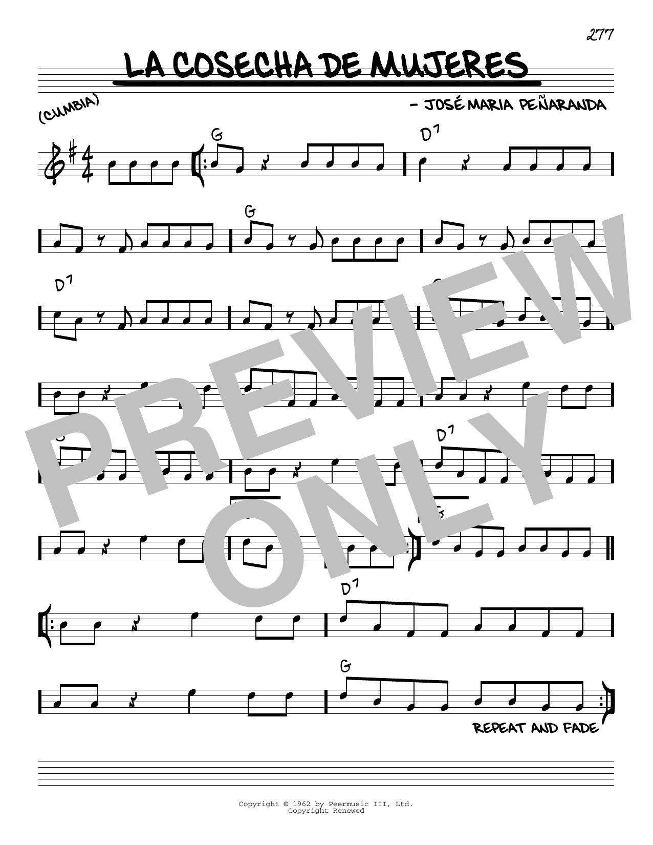 Download José Maria Peñaranda La Cosecha De Mujeres Sheet Music and learn how to play Real Book – Melody & Chords PDF digital score in minutes