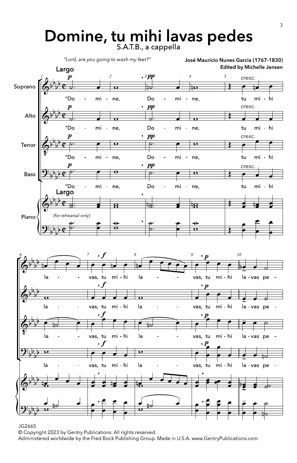 Download José Mauricio Nunes Garcia Domini Tu Mihi Lavas Pedes Sheet Music and learn how to play SATB Choir PDF digital score in minutes
