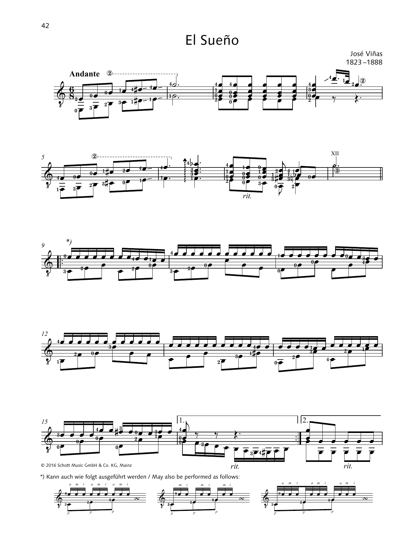 Download José Viñas El Sueño Sheet Music and learn how to play Solo Guitar PDF digital score in minutes