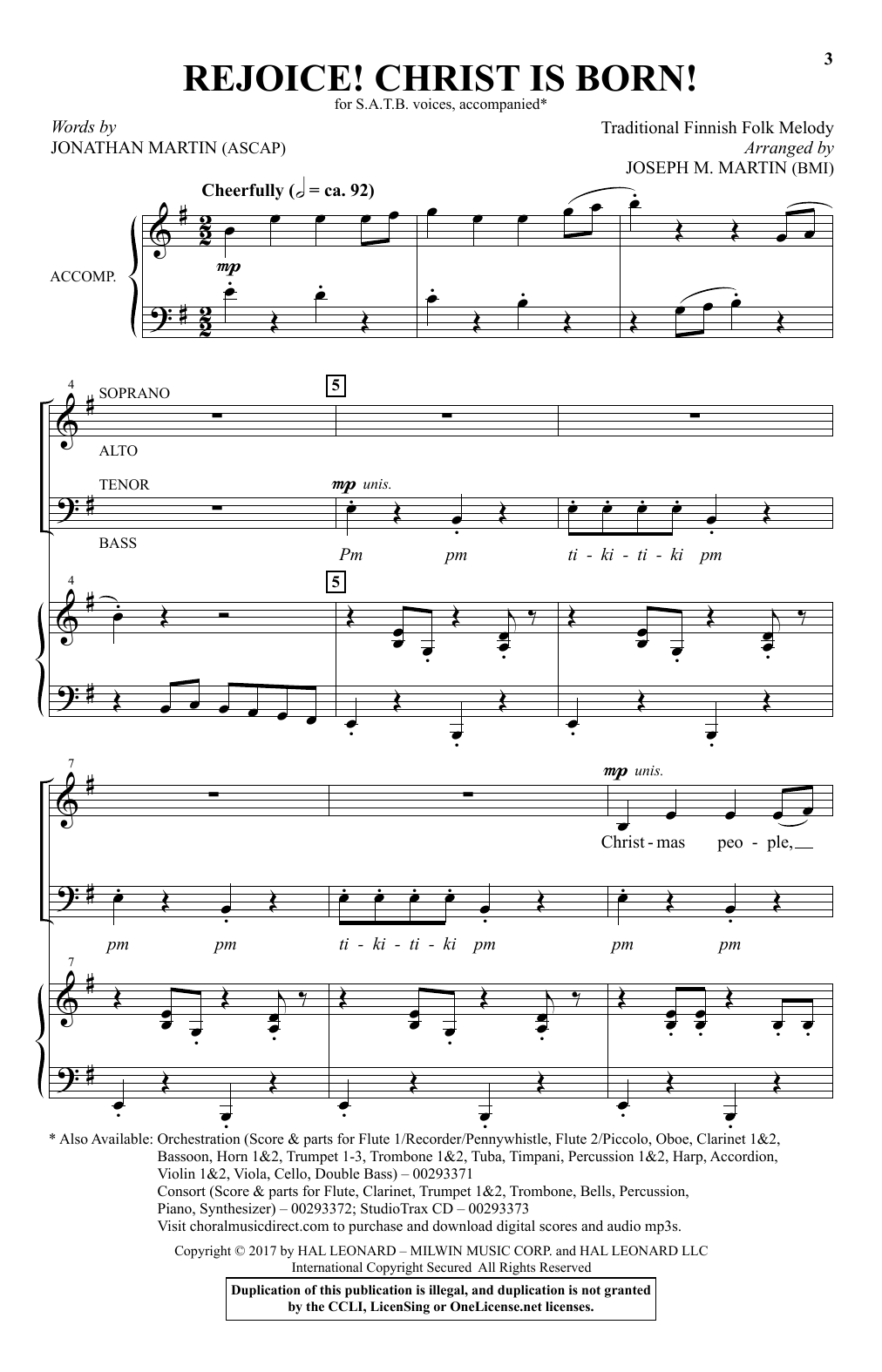Download Joseph M. Martin Rejoice! Christ Is Born! Sheet Music and learn how to play SATB Choir PDF digital score in minutes