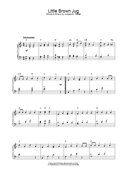 Download Joseph E. Winner Little Brown Jug Sheet Music and learn how to play Guitar Tab PDF digital score in minutes