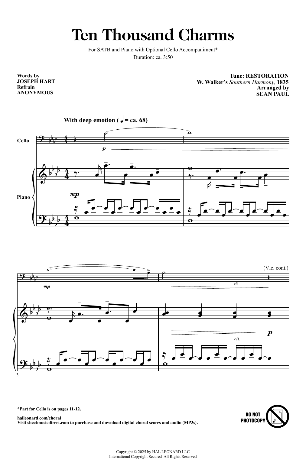 Download Joseph Hart Ten Thousand Charms Sheet Music and learn how to play SATB Choir PDF digital score in minutes