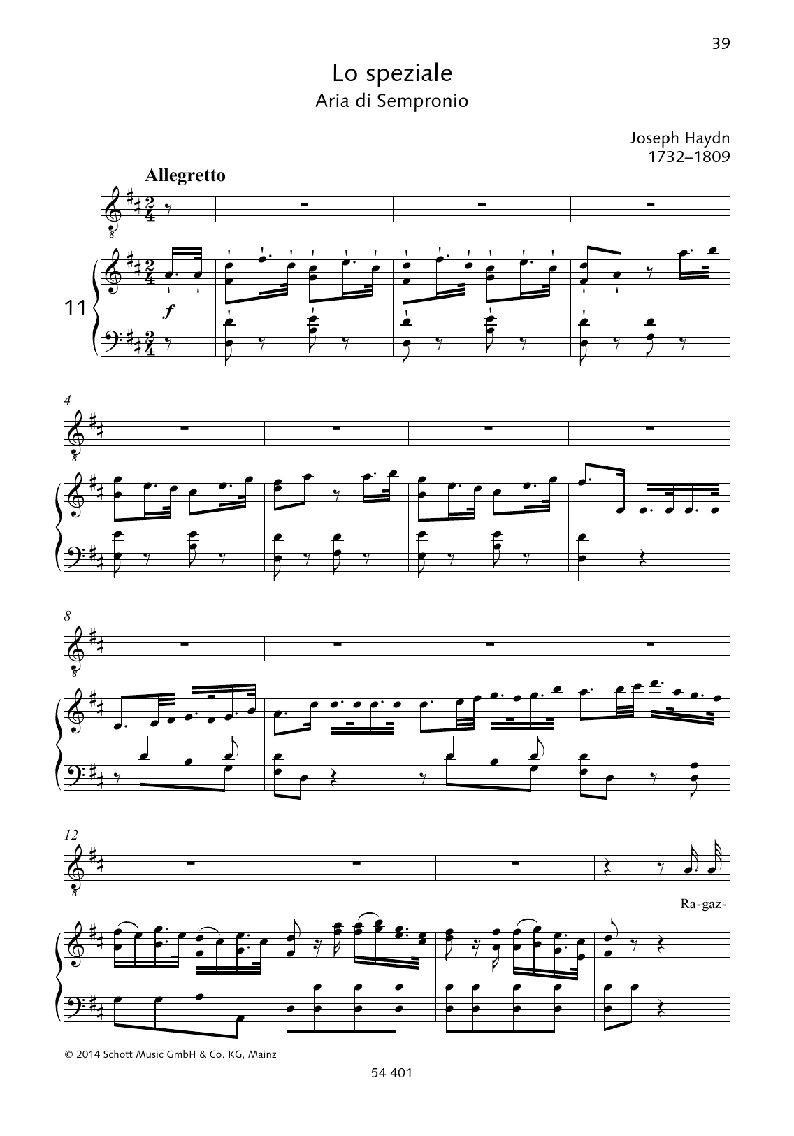 Download Joseph Haydn Ragazzaccie, che senza cervello Sheet Music and learn how to play Piano & Vocal PDF digital score in minutes