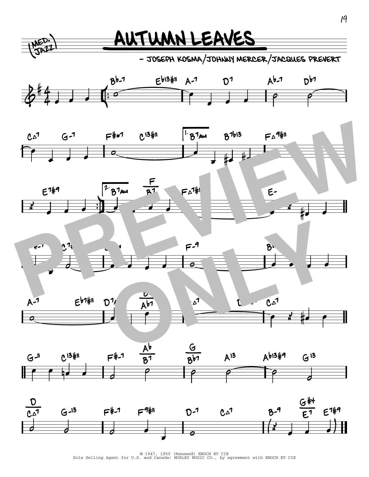 Download Joseph Kosma Autumn Leaves (arr. David Hazeltine) Sheet Music and learn how to play Real Book – Enhanced Chords PDF digital score in minutes