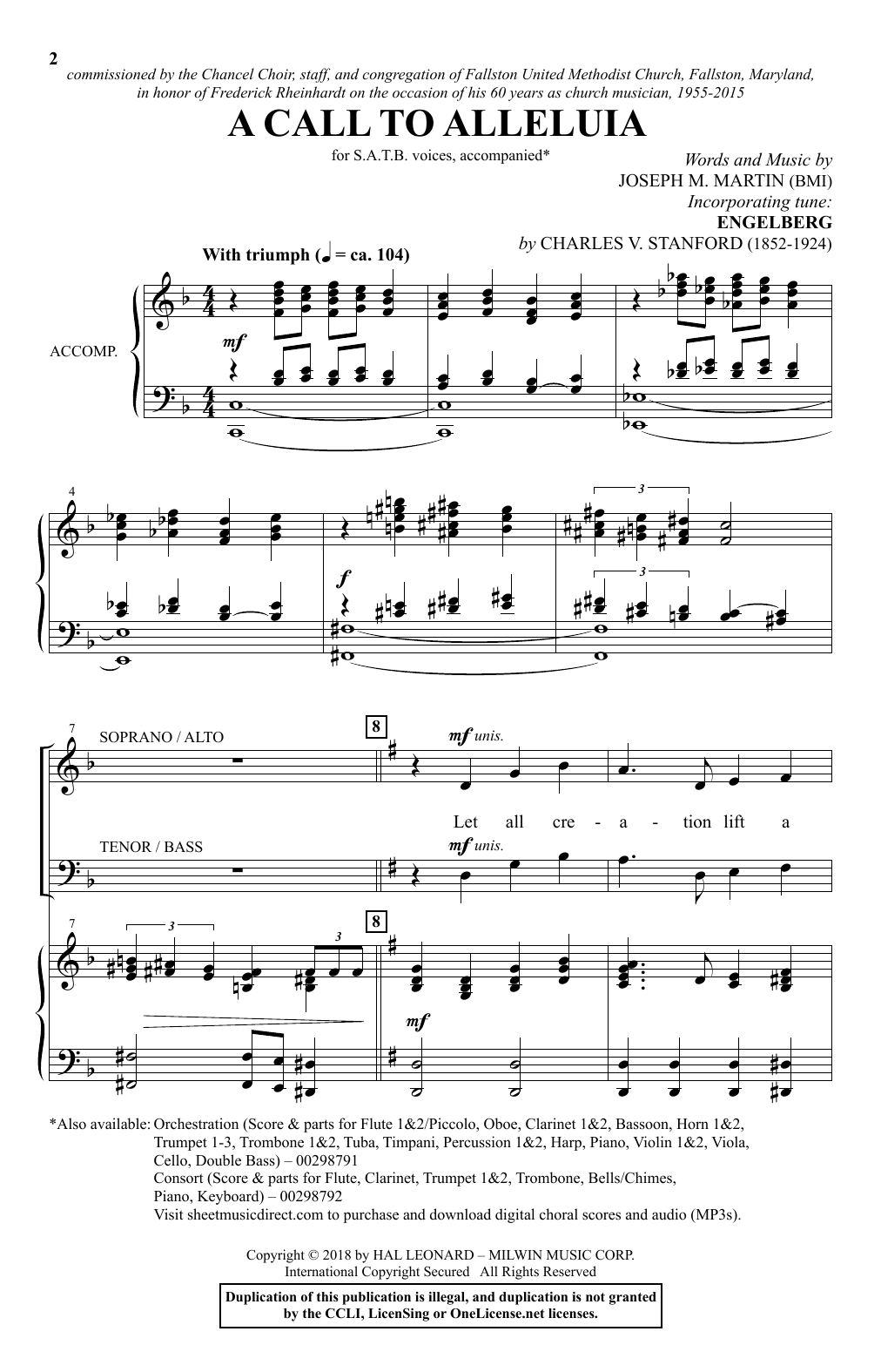 Download Joseph M. Martin A Call To Alleluia Sheet Music and learn how to play SATB Choir PDF digital score in minutes