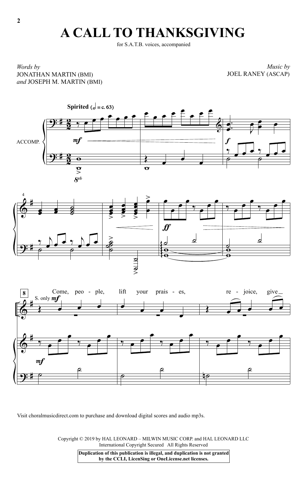 Download Joseph M. Martin A Call To Thanksgiving Sheet Music and learn how to play SATB Choir PDF digital score in minutes