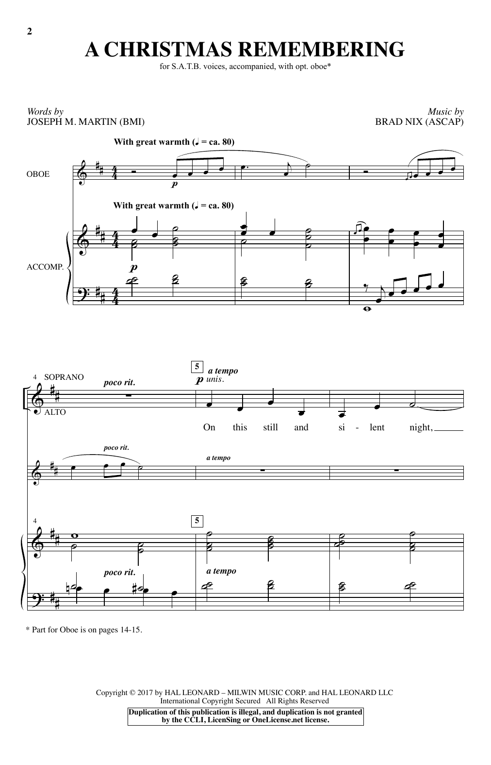 Download Brad Nix A Christmas Remembering Sheet Music and learn how to play SATB PDF digital score in minutes