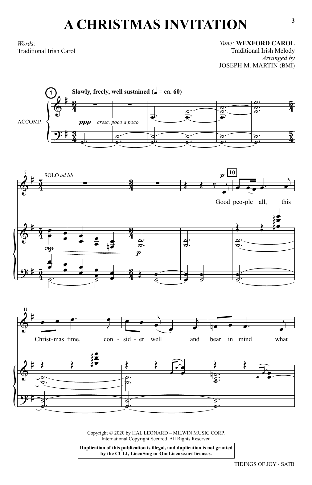 Download Joseph M. Martin A Festival Gathering Of Carols Sheet Music and learn how to play SATB Choir PDF digital score in minutes