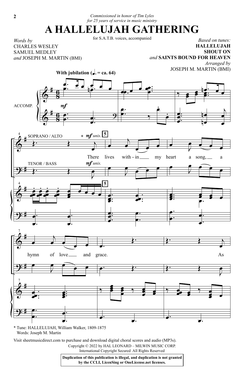 Download Joseph M. Martin A Hallelujah Gathering Sheet Music and learn how to play SATB Choir PDF digital score in minutes