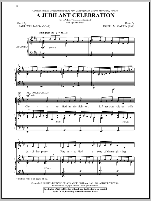 Download Joseph M. Martin A Jubilant Celebration Sheet Music and learn how to play SATB Choir PDF digital score in minutes