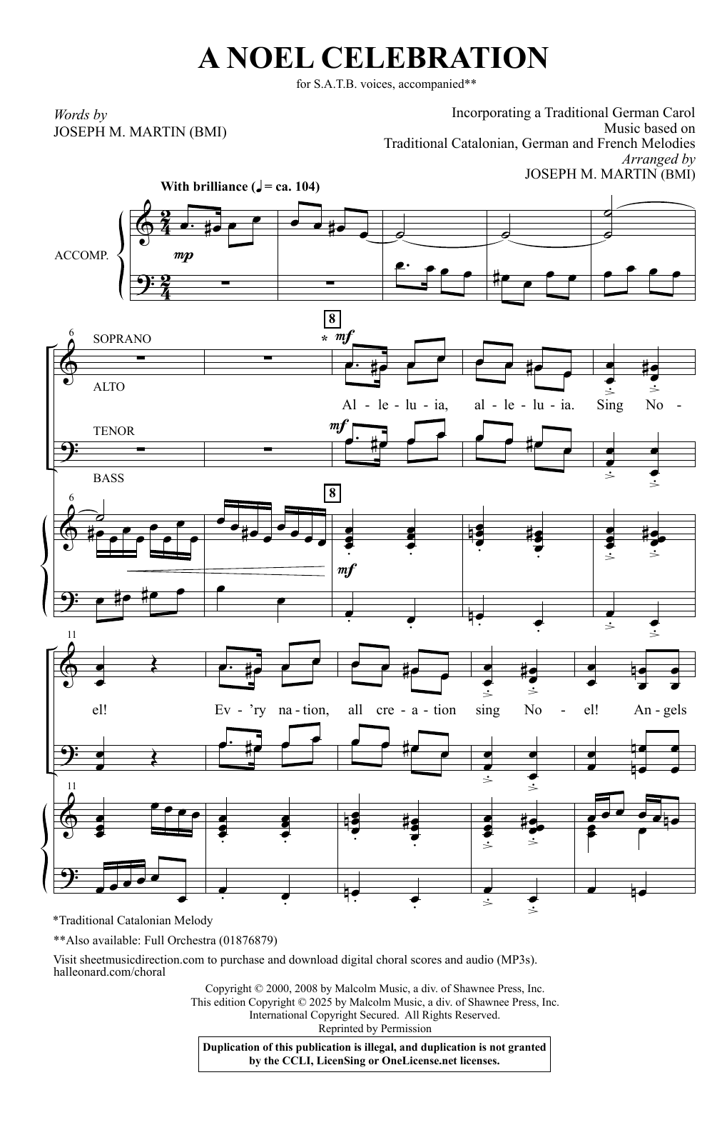 Download Joseph M. Martin A Noel Celebration Sheet Music and learn how to play SATB Choir PDF digital score in minutes