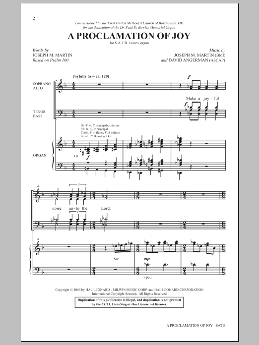 Download Joseph M. Martin A Proclamation Of Joy Sheet Music and learn how to play SATB Choir PDF digital score in minutes