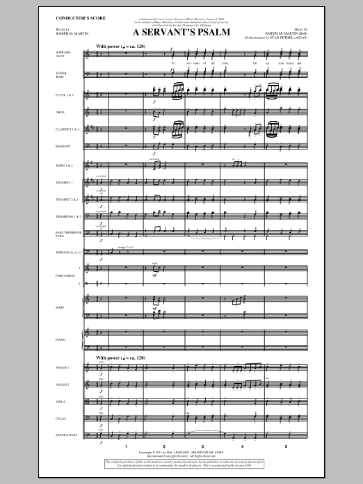 Download Joseph M. Martin A Servant's Psalm - Full Score Sheet Music and learn how to play Choir Instrumental Pak PDF digital score in minutes