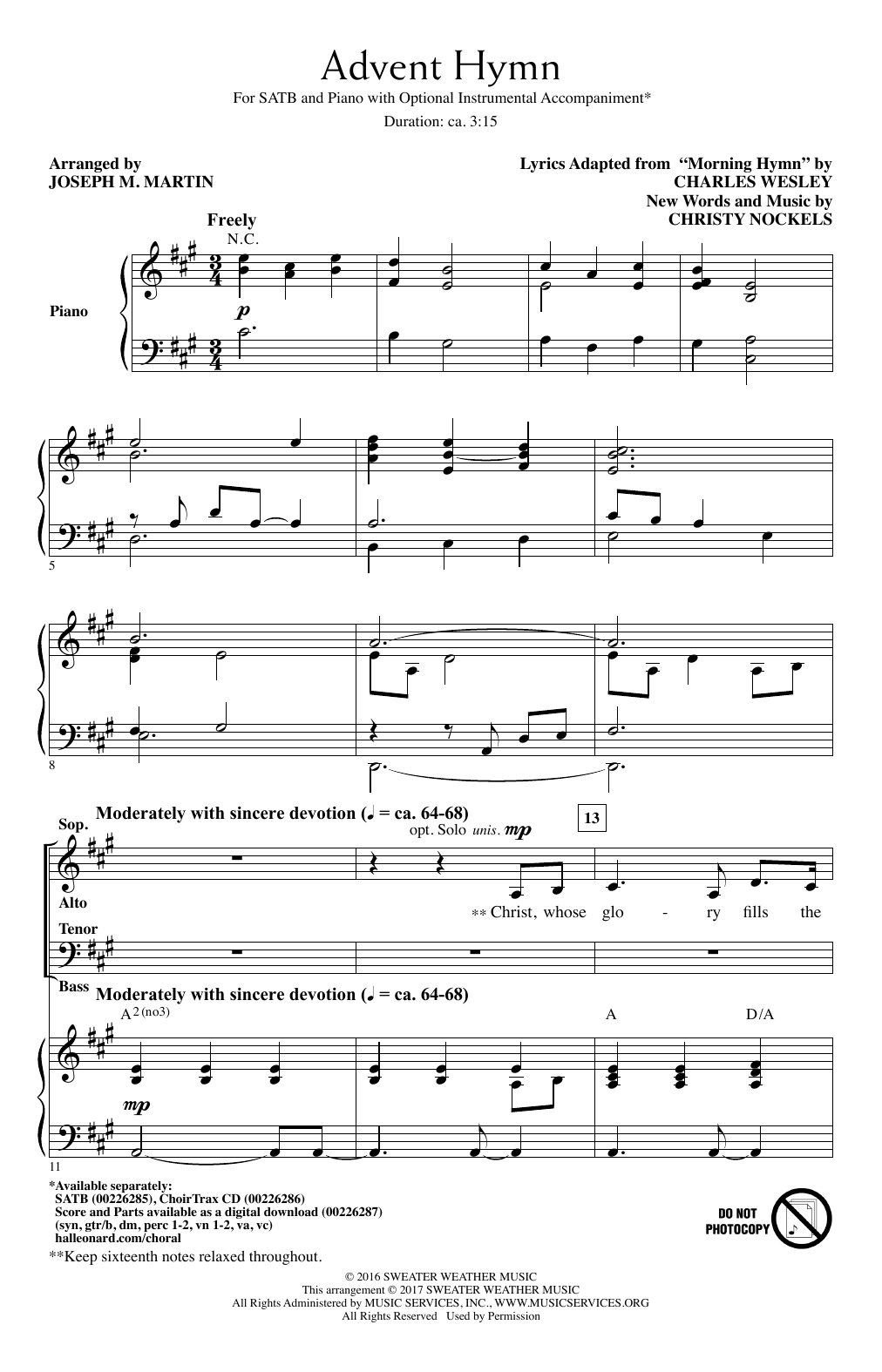 Download Joseph M. Martin Advent Hymn Sheet Music and learn how to play SATB PDF digital score in minutes