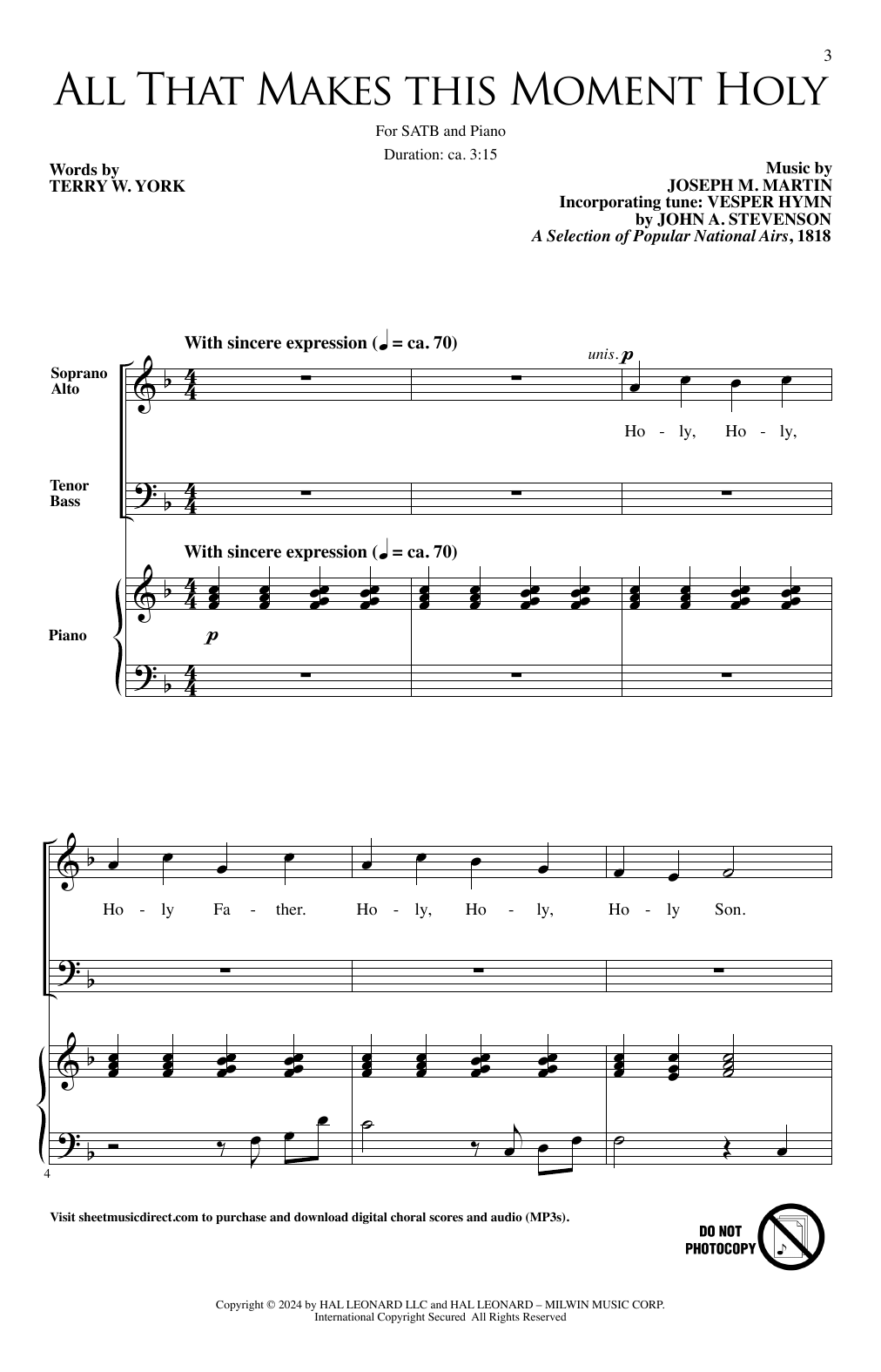 Download Joseph M. Martin All That Makes This Moment Holy Sheet Music and learn how to play SATB Choir PDF digital score in minutes
