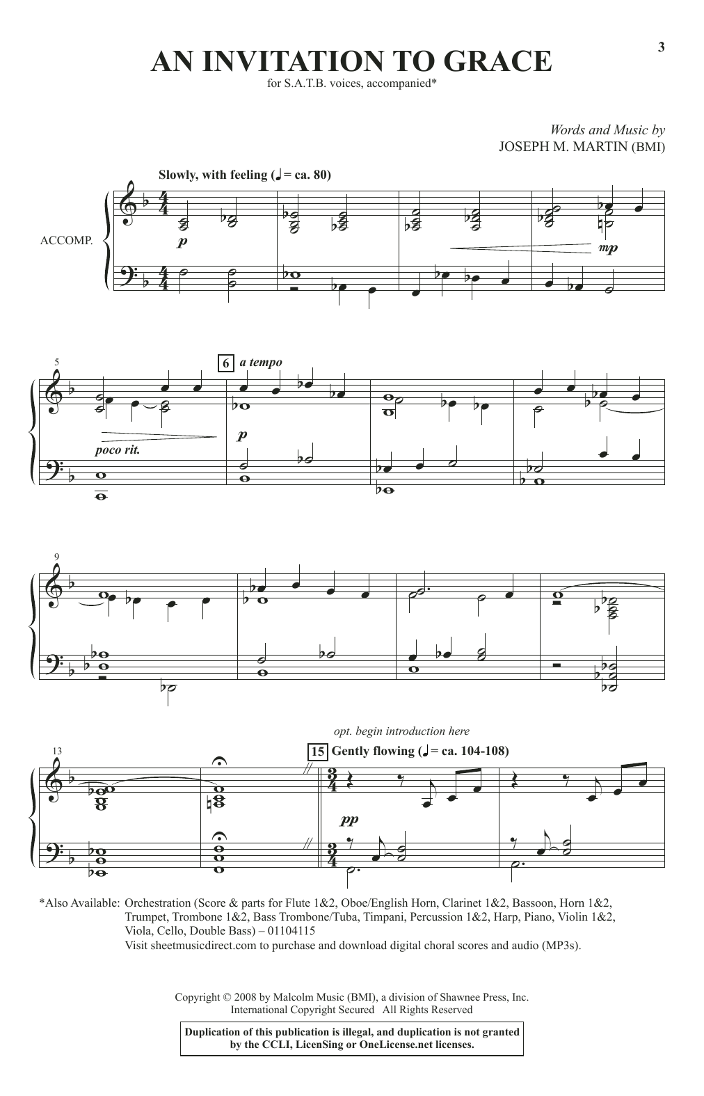 Download Joseph M. Martin An Invitation To Grace Sheet Music and learn how to play SATB Choir PDF digital score in minutes